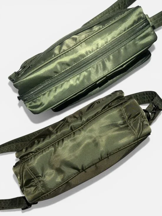 LUG Carousel XL Crossbody Bag Olive Green Patterned Travel Organizer Card RFID - Picture 6 of 9